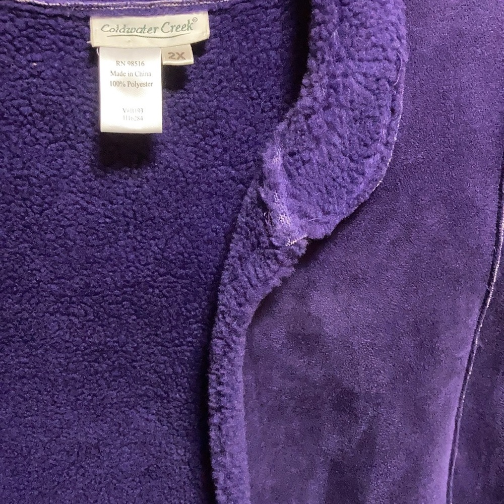 Like New Coldwater Creek Sherpa lined Faux Suede Vest - Picture 5 of 5